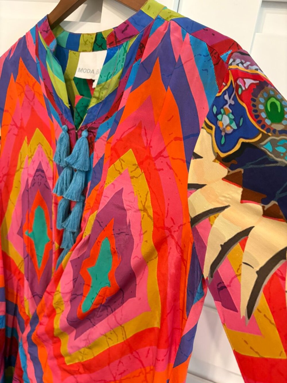 Moda Baronessa Sardinia Ibiza Silk Caftan Swim Cover Up Dress S - Picture 10 of 13